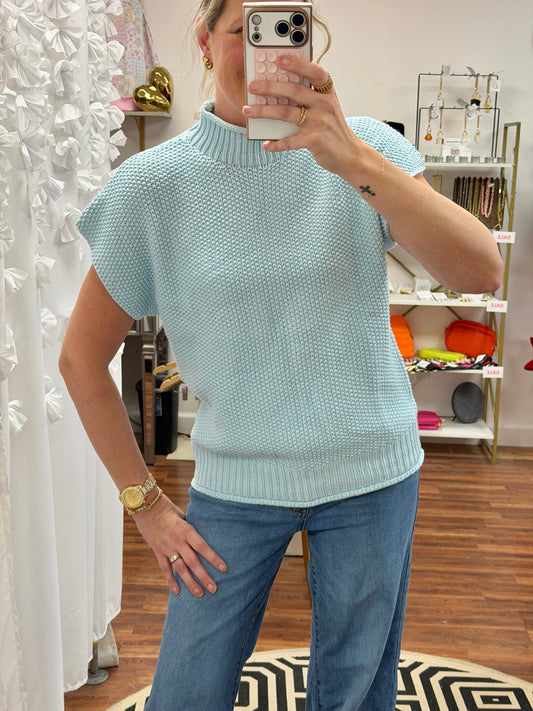 High Neck Bat Sleeve Top