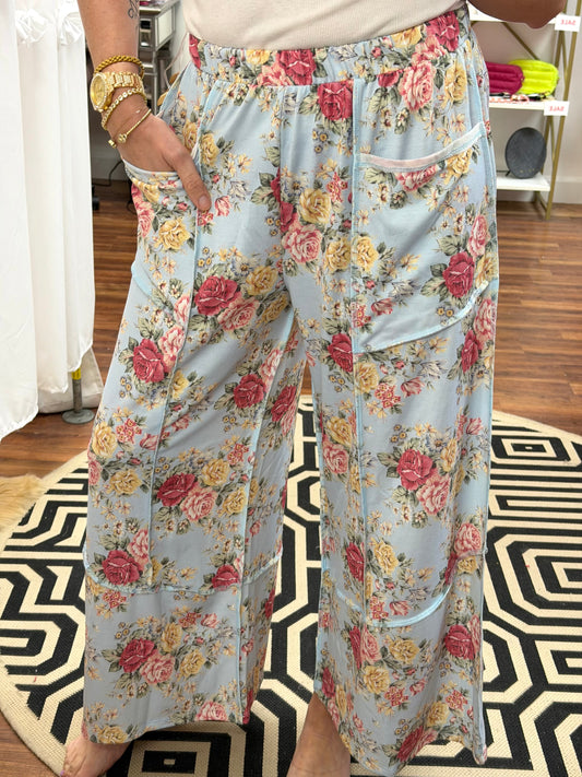 Floral French Terry Pants