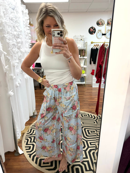 Floral French Terry Pants