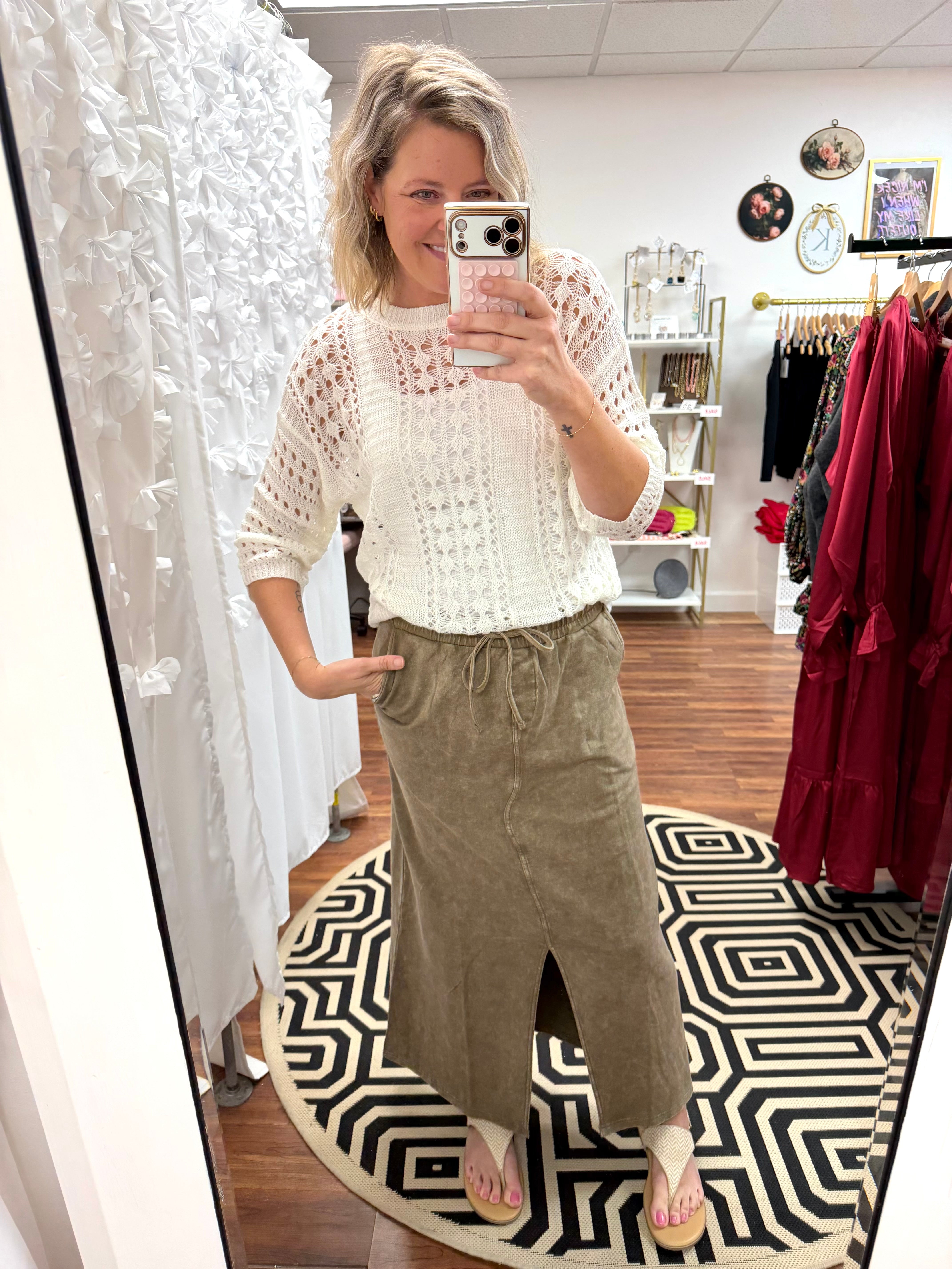 French Terry Maxi Skirt – K Posh Boutique