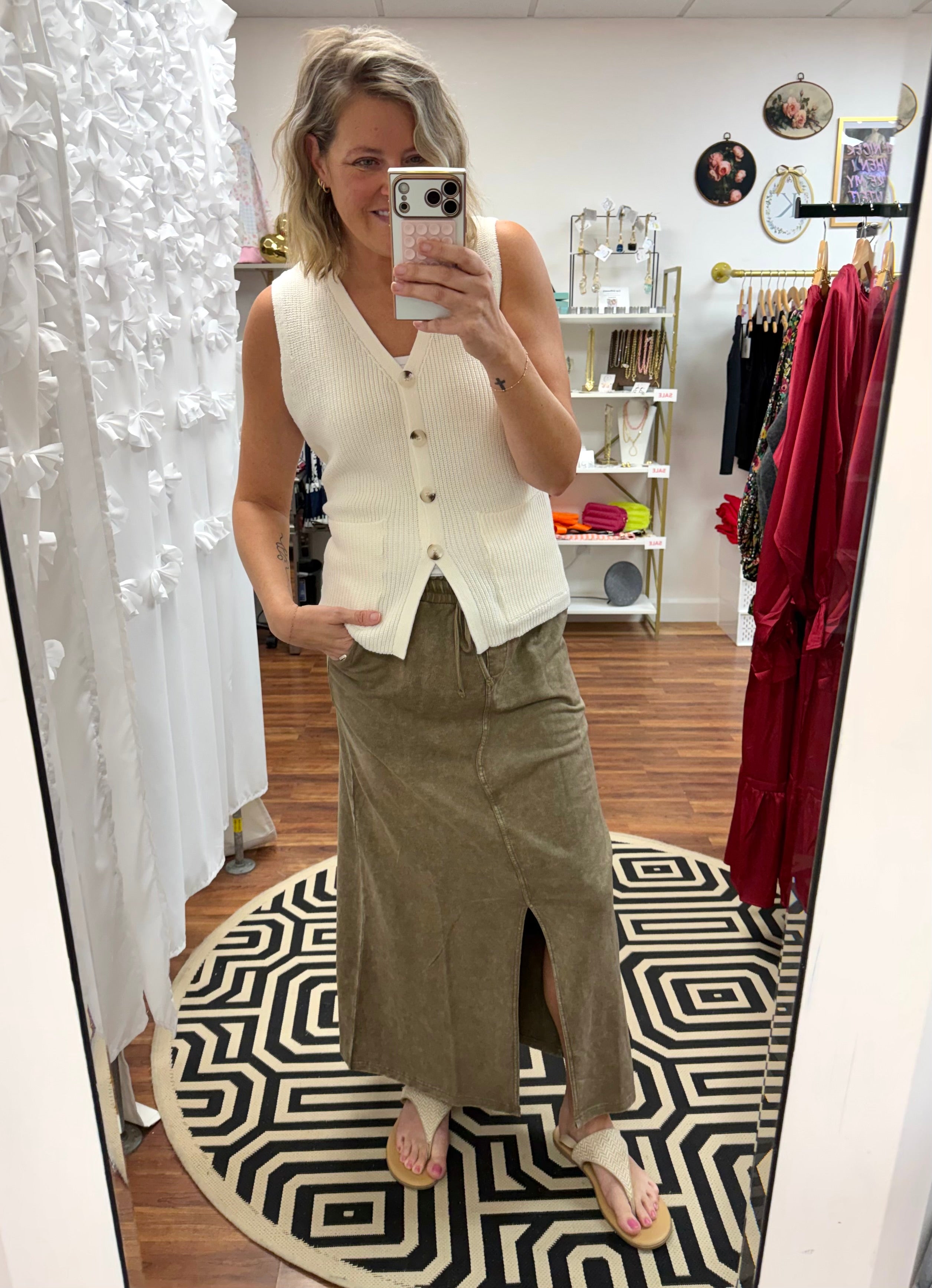French Terry Maxi Skirt – K Posh Boutique