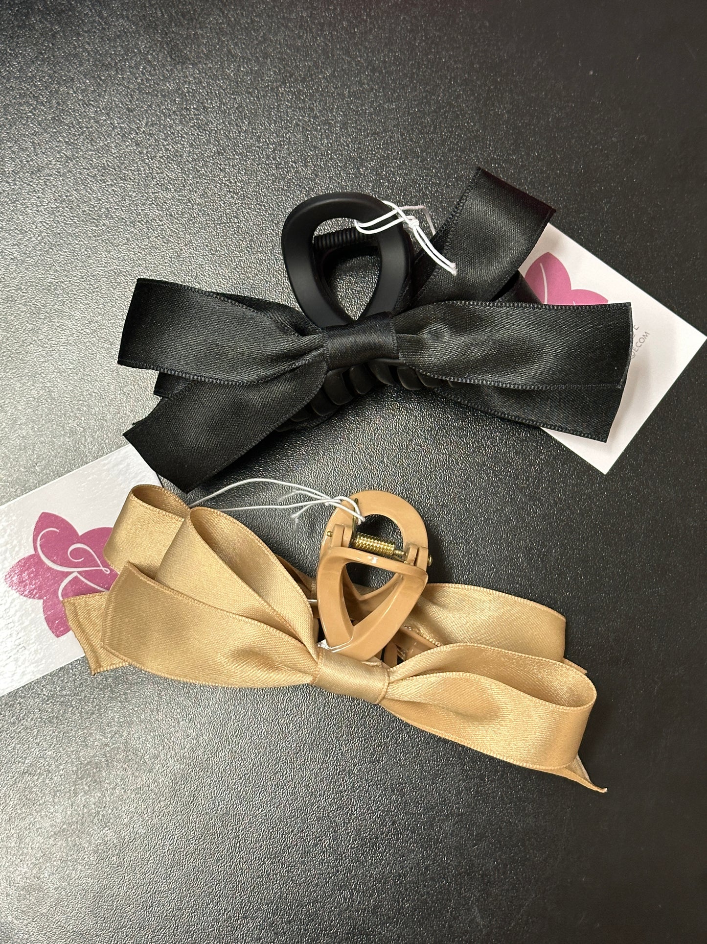 Beige Bow Hair Clip