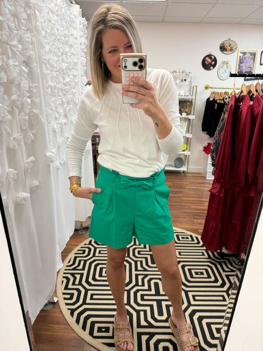 Green Waste Tied Shorts