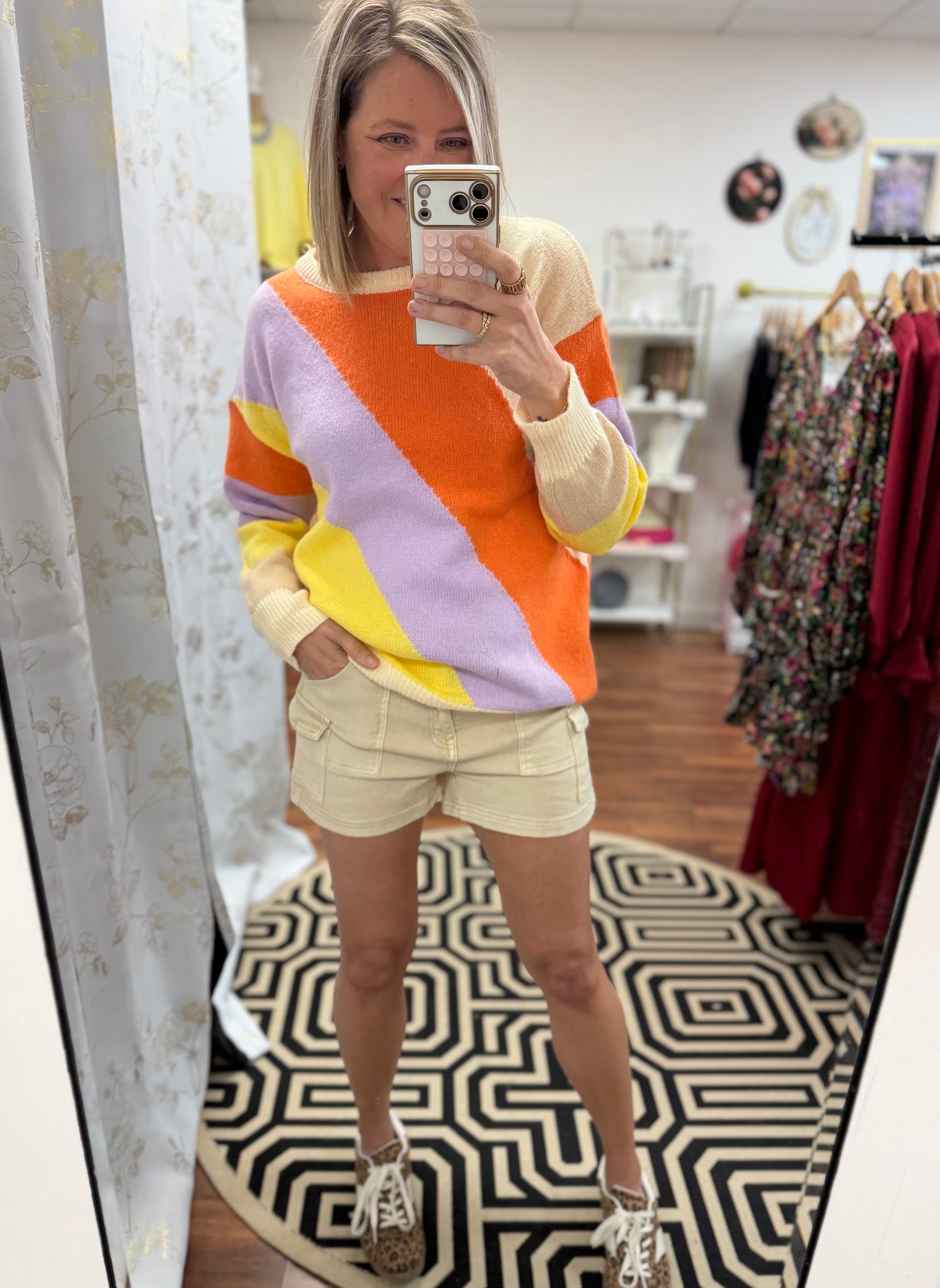 Color Block Spring Top