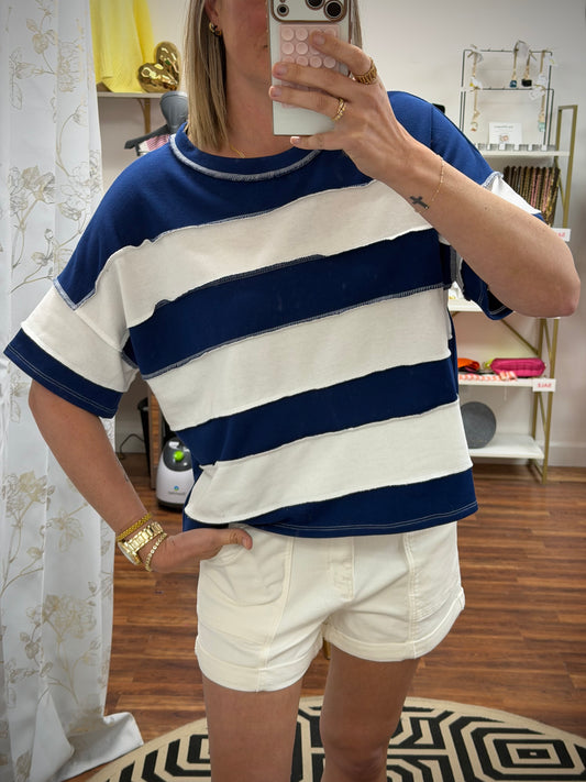 Stripe French Terry Top