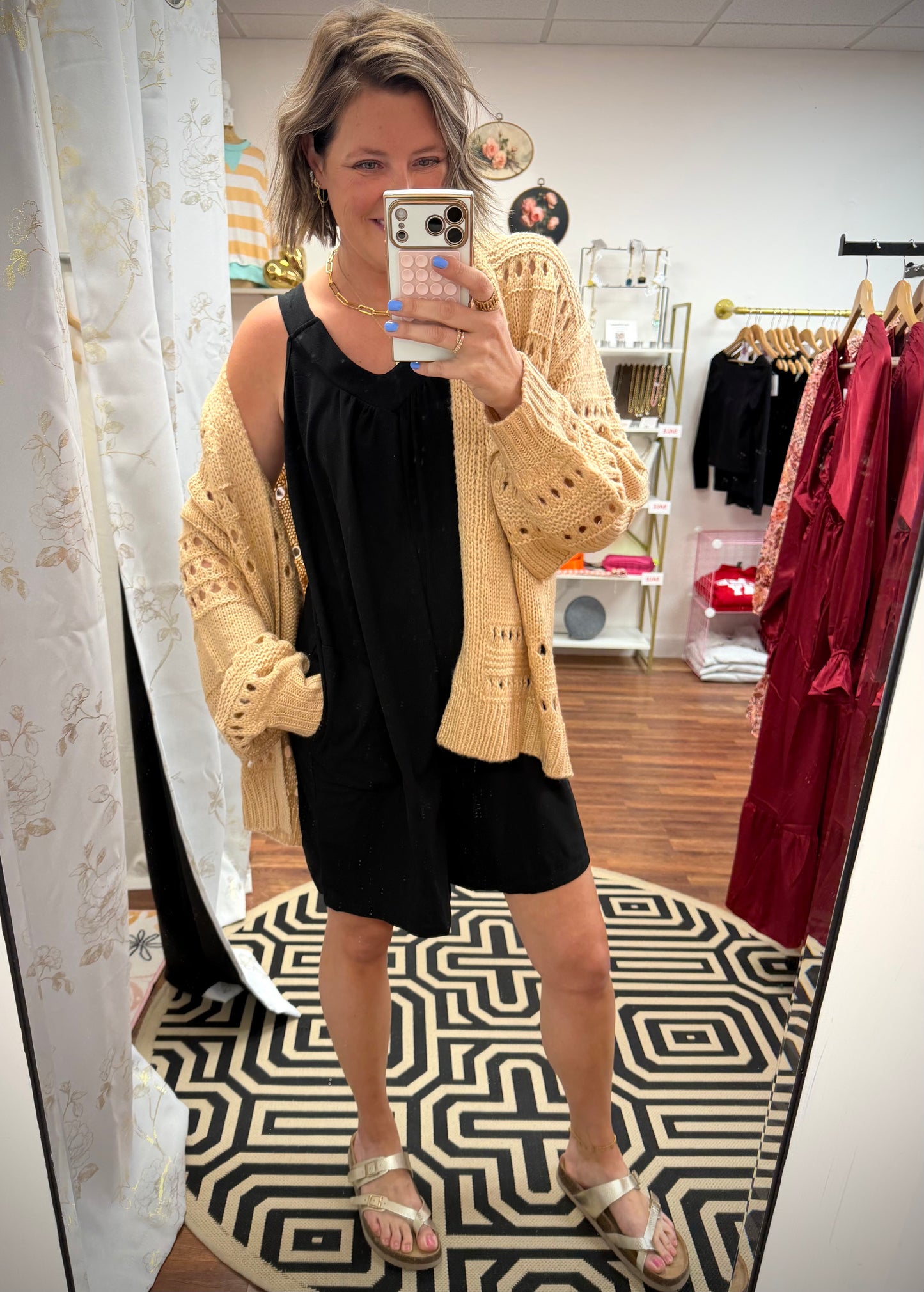 Balloon Sleeve Crochet Cardigan