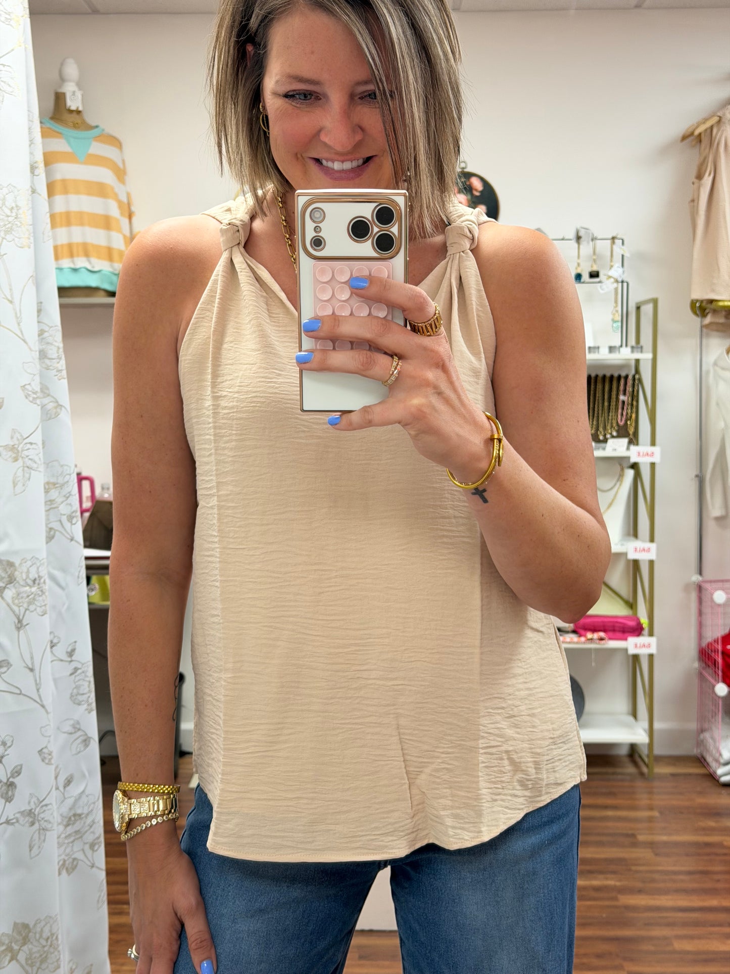 Knotted Straps Tank Top
