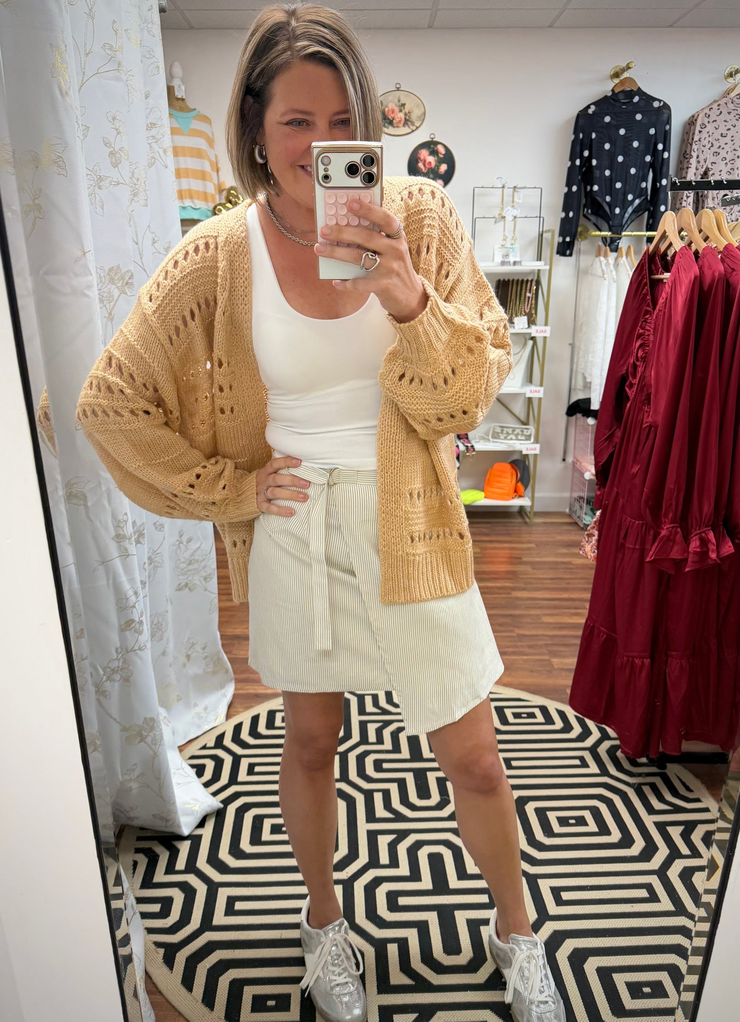 Wrap Stripe Mini Skirt