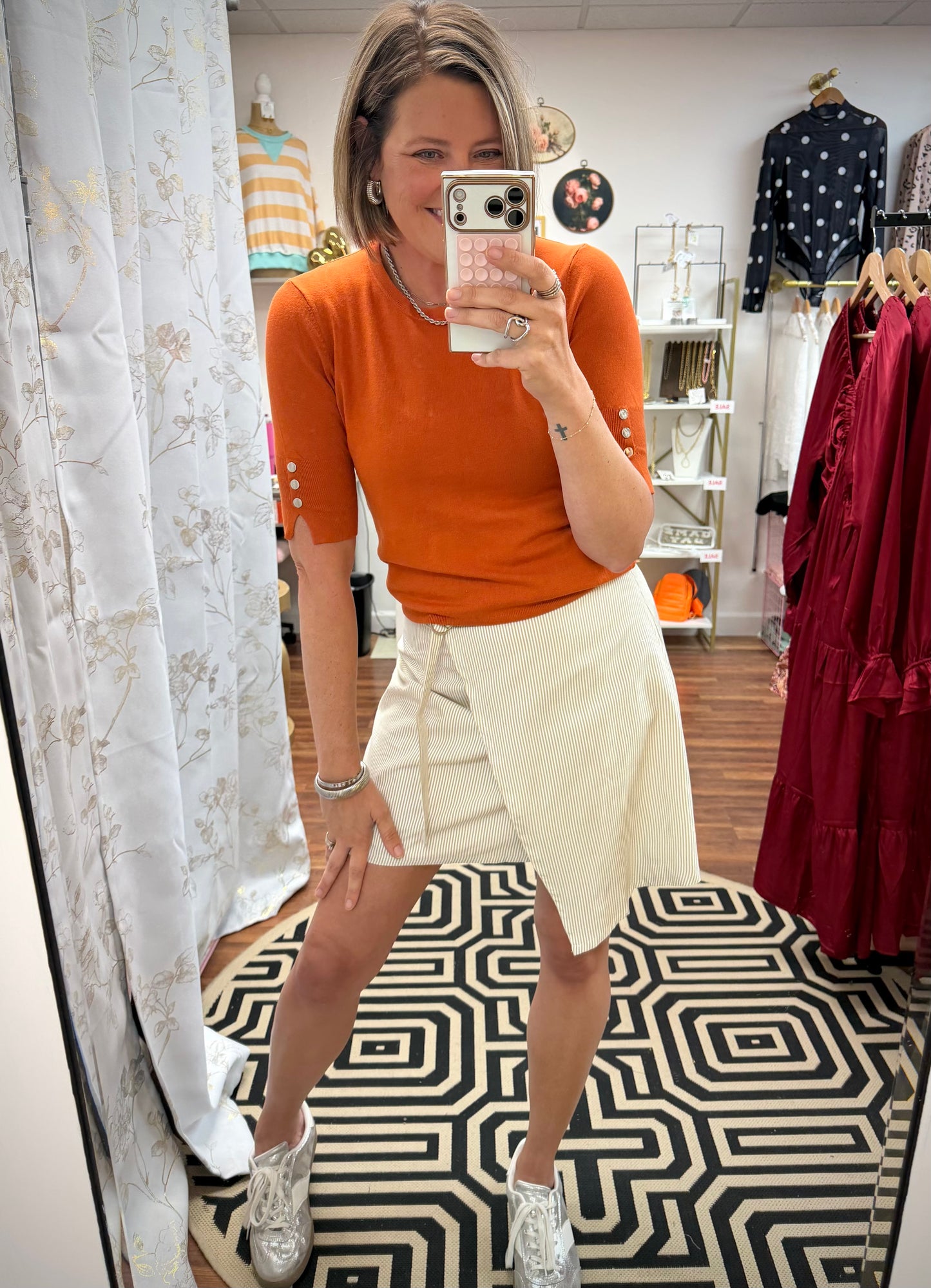 Wrap Stripe Mini Skirt