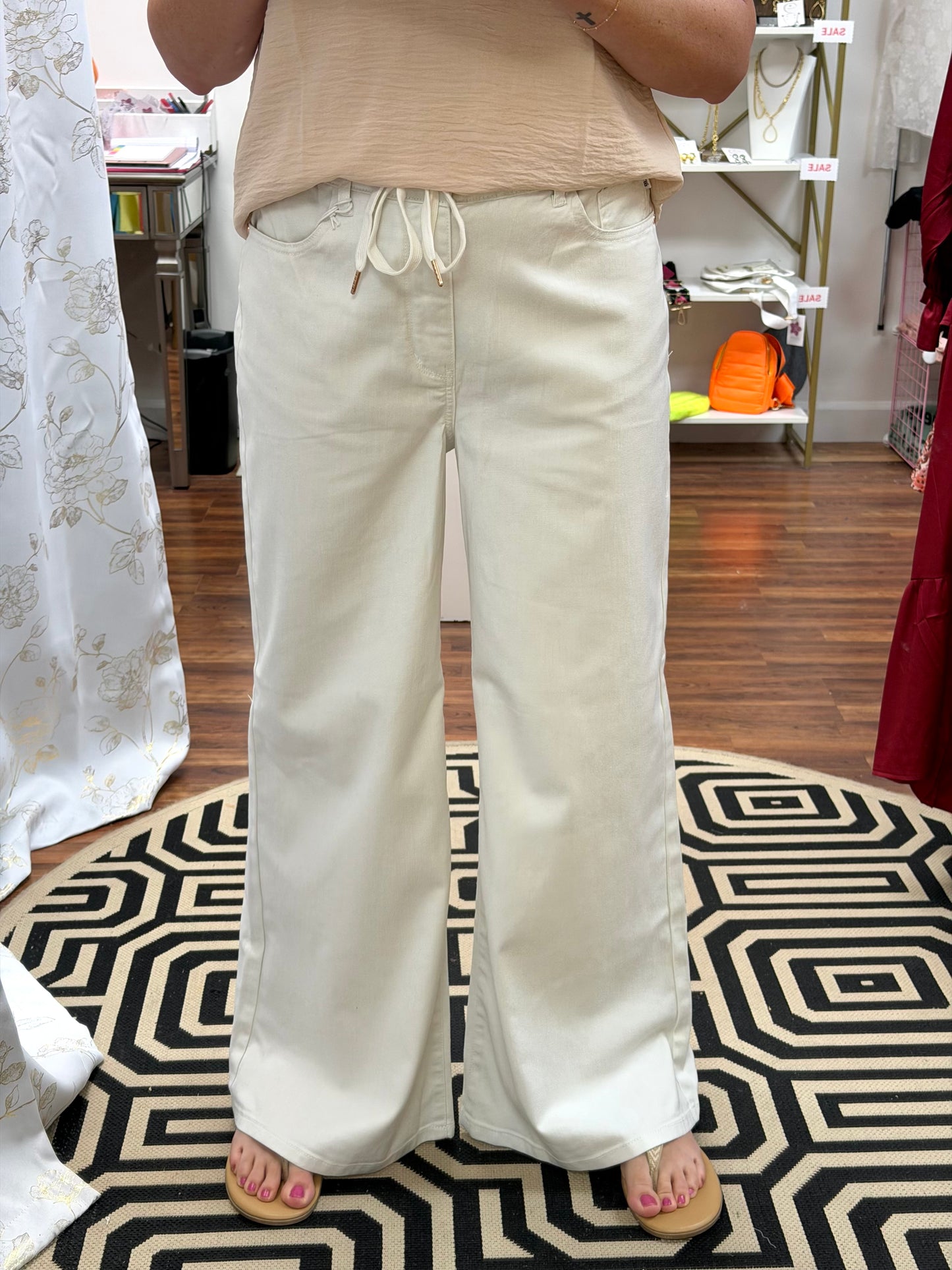 Judy Blue Palazzo White Jeans