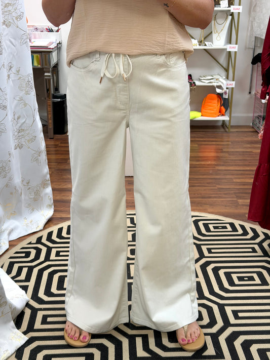 Judy Blue Palazzo White Jeans