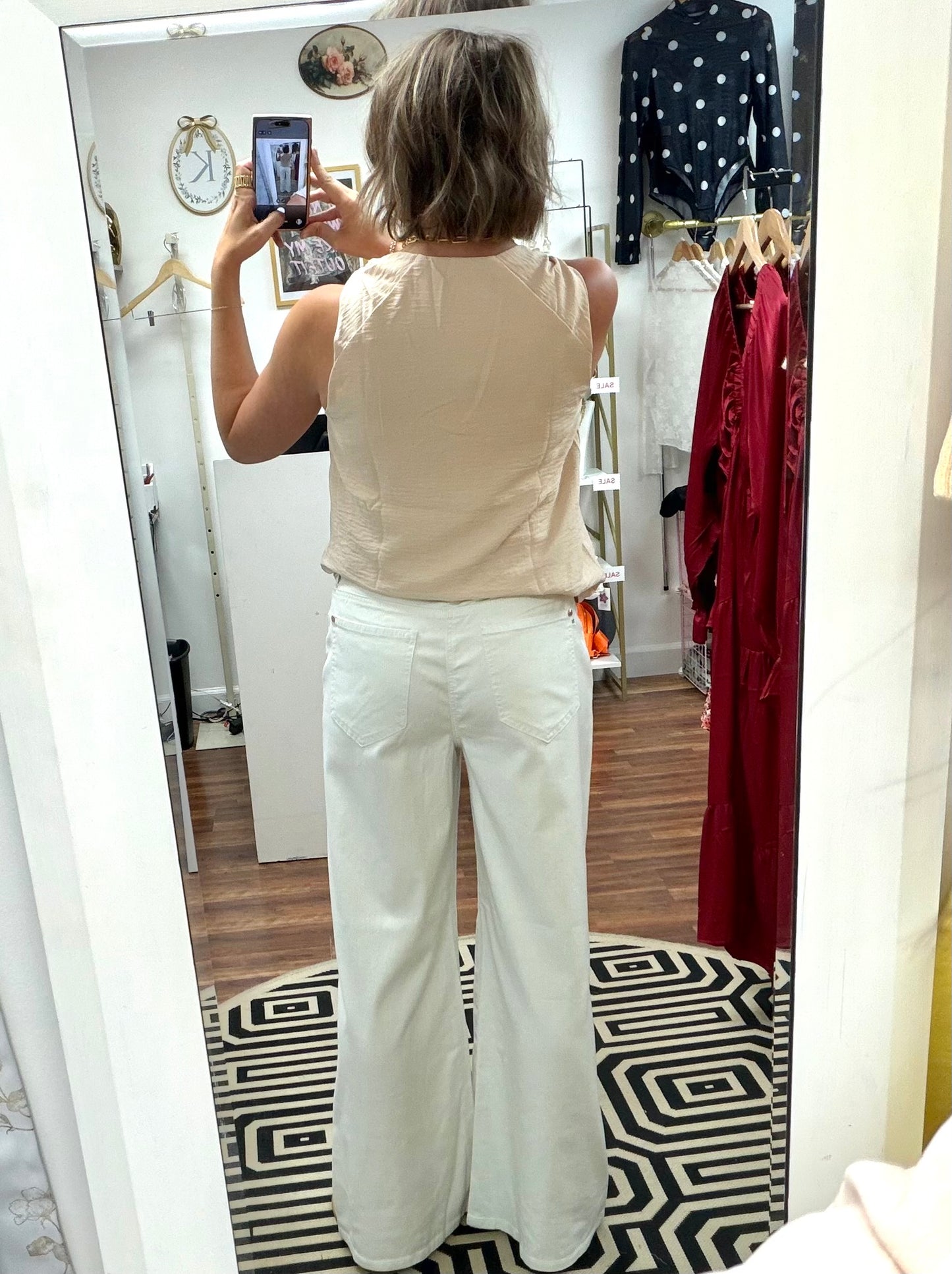 Judy Blue Palazzo White Jeans