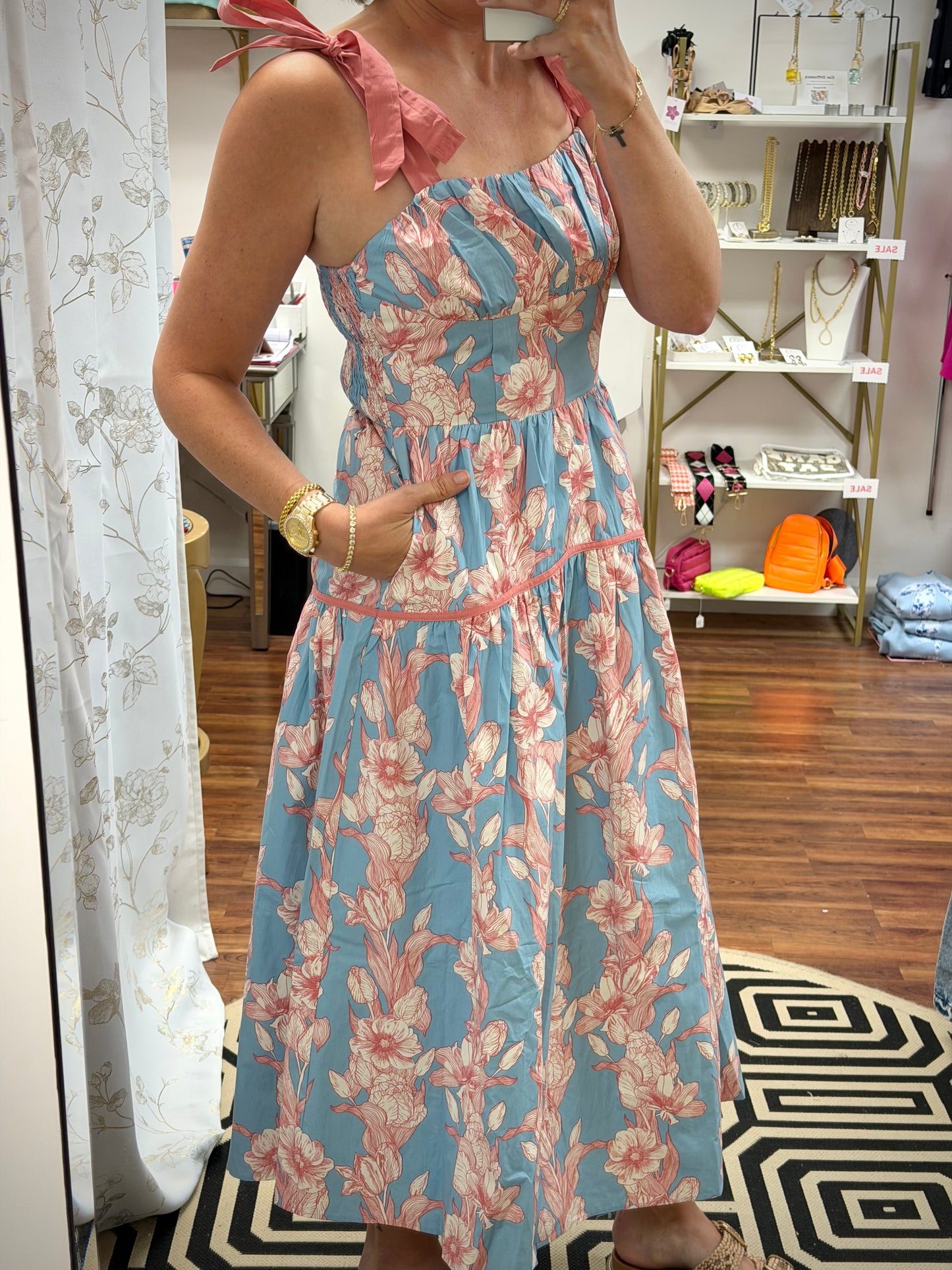Floral Tie Sun Dress