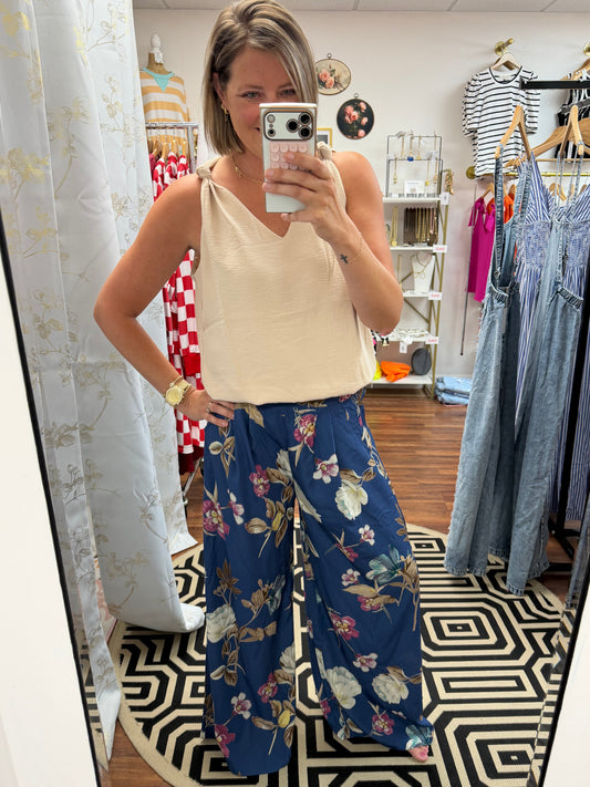 Wide Leg Floral Pants