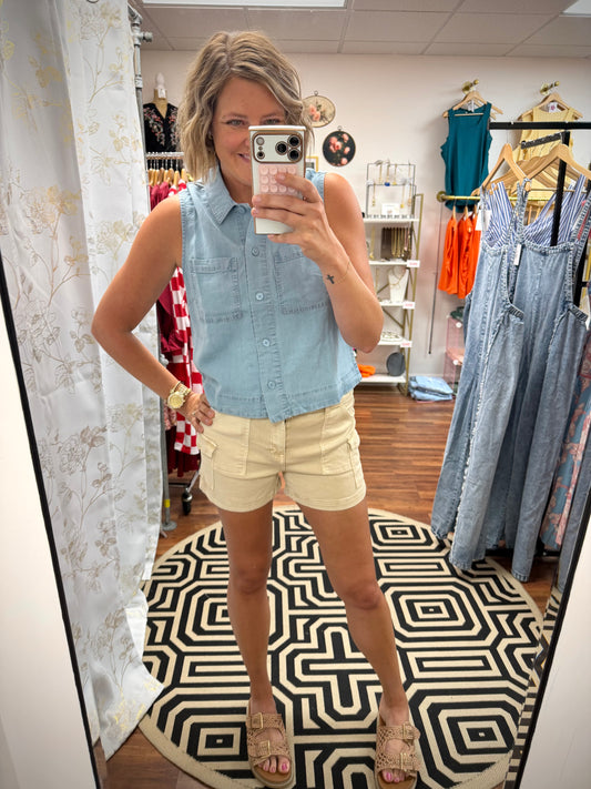 Button Up Collar Top
