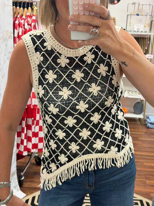 Crochet Fringe Hem Top