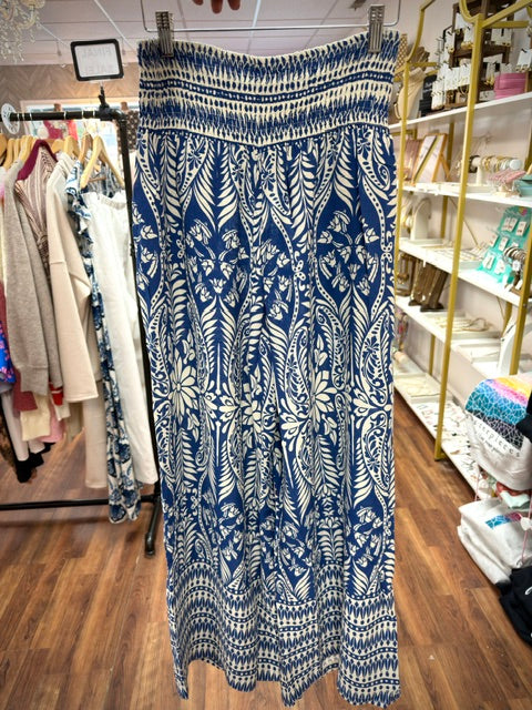 Blue White Floral Pants