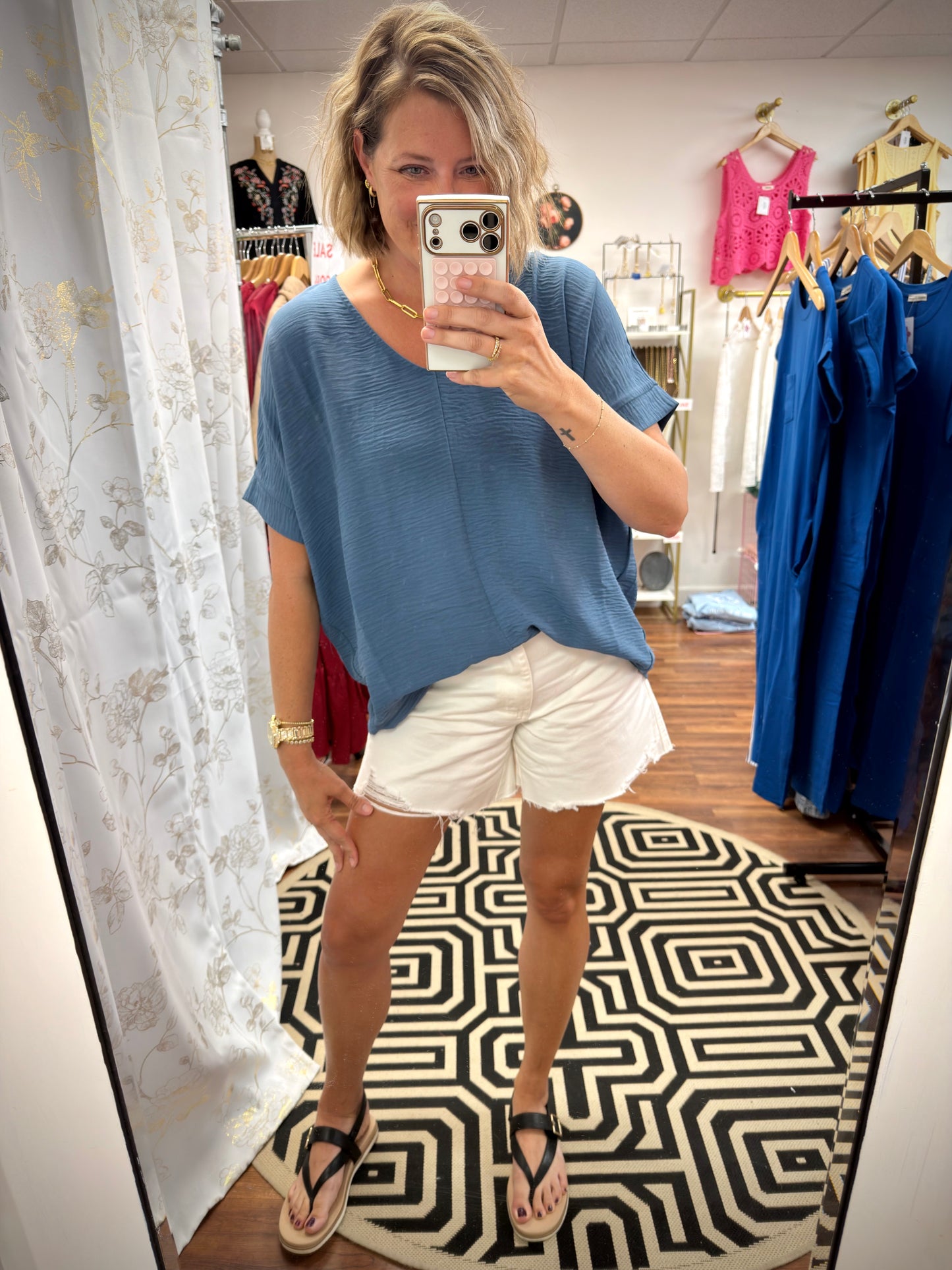 Dust Blue Dolman Top