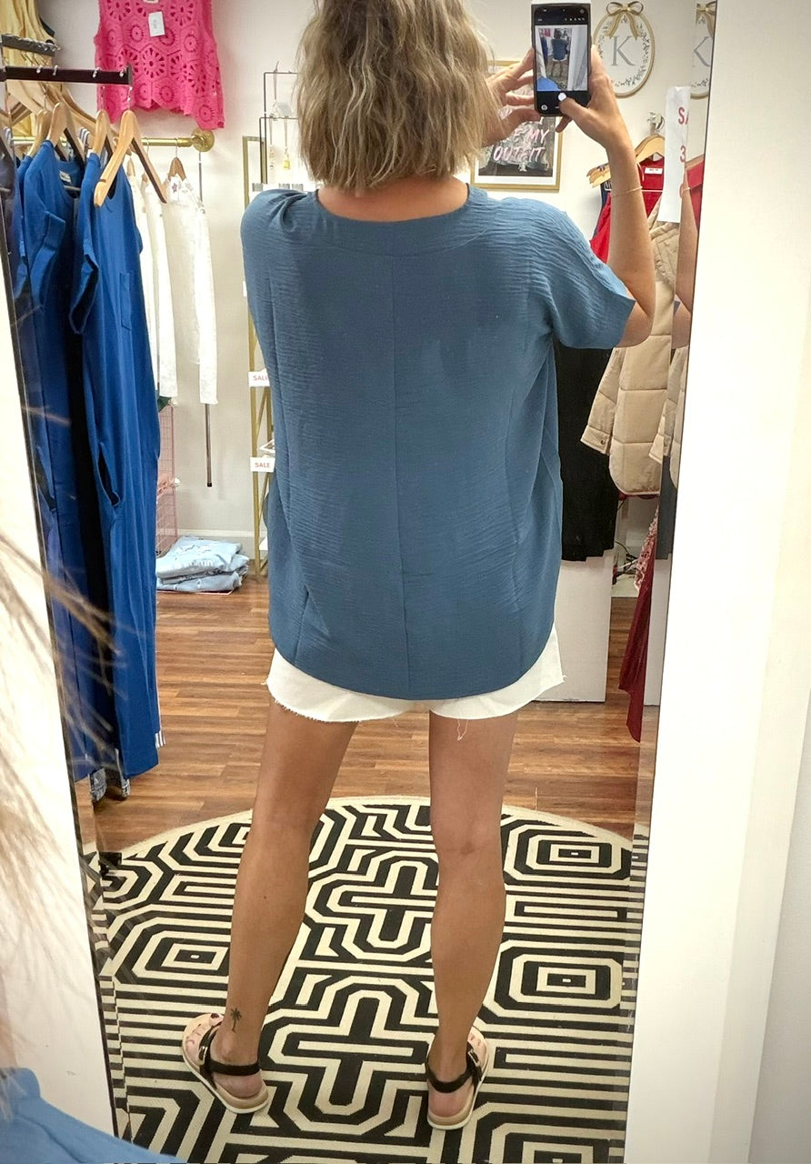 Dust Blue Dolman Top