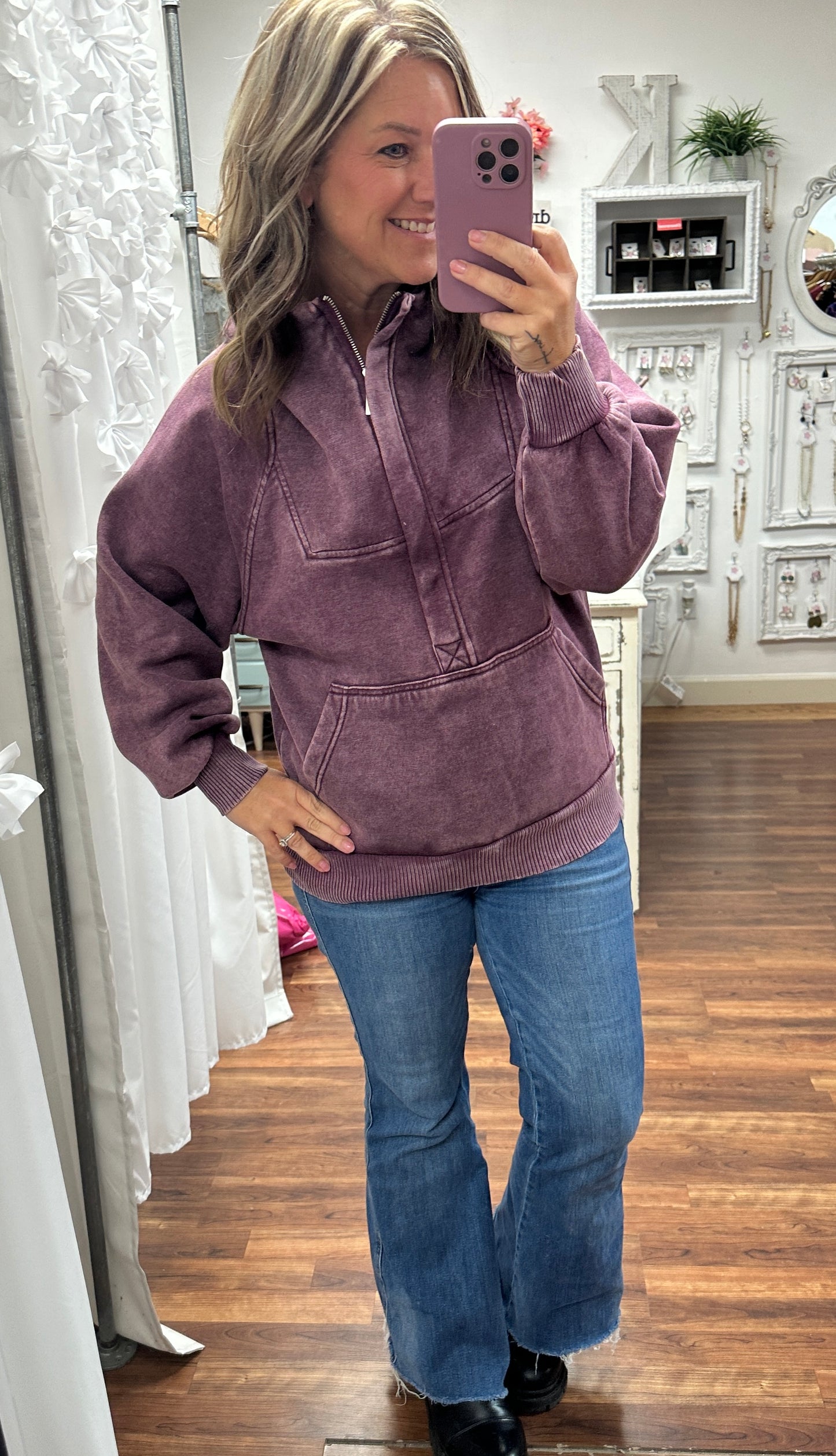 Grape Mist Acid Wash Hoodie
