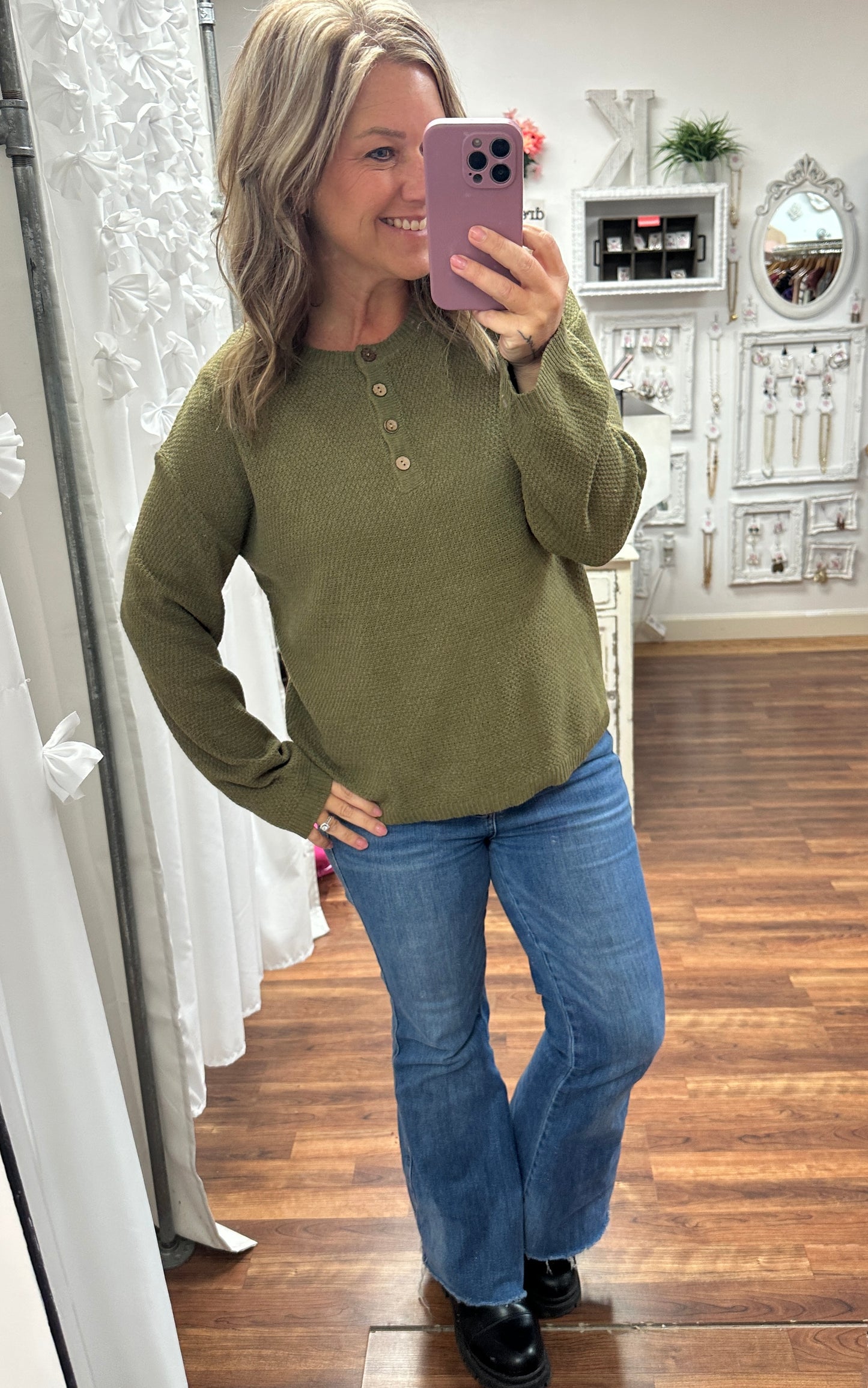 Olive Haven Henley Sweater