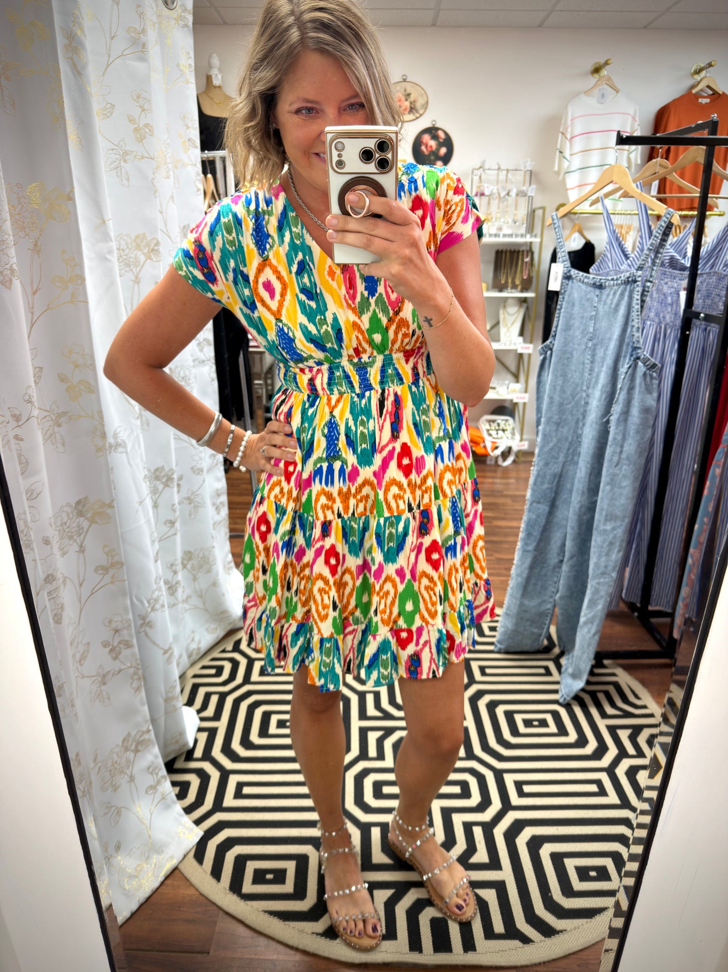 Abstract Print Mini Dress
