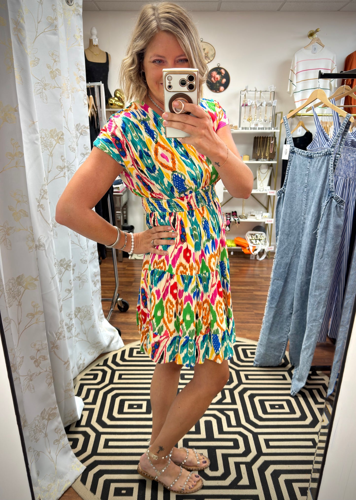 Abstract Print Mini Dress