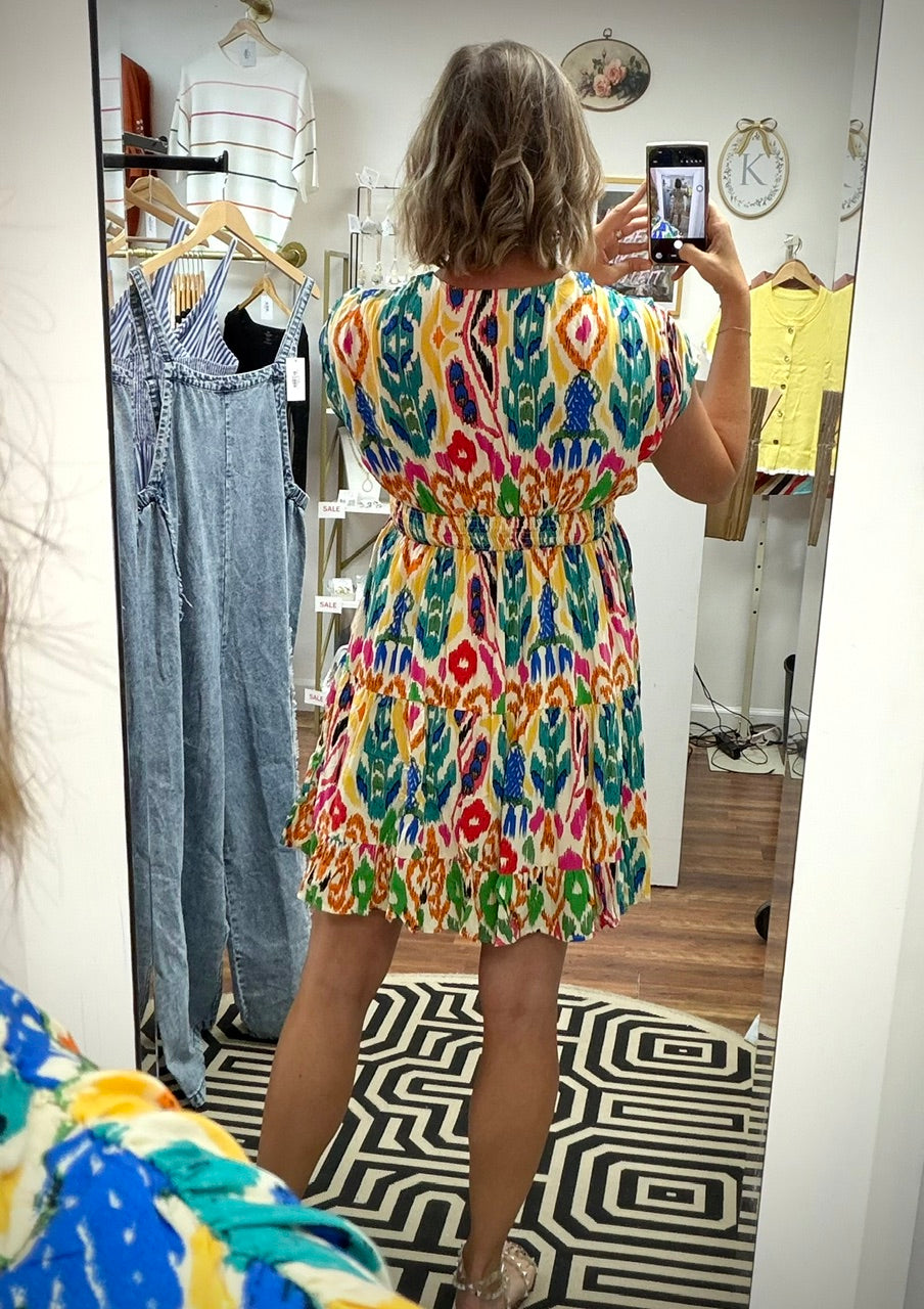 Abstract Print Mini Dress