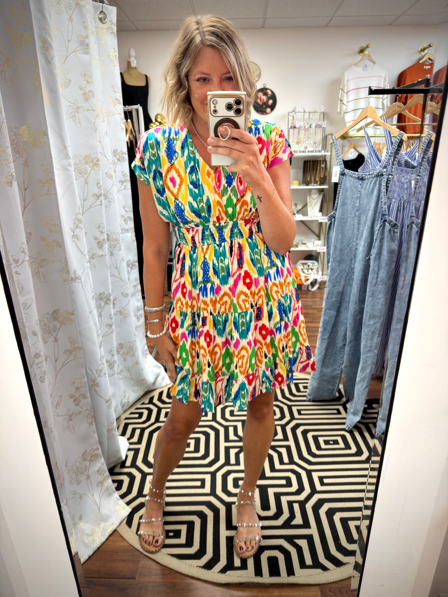 Abstract Print Mini Dress