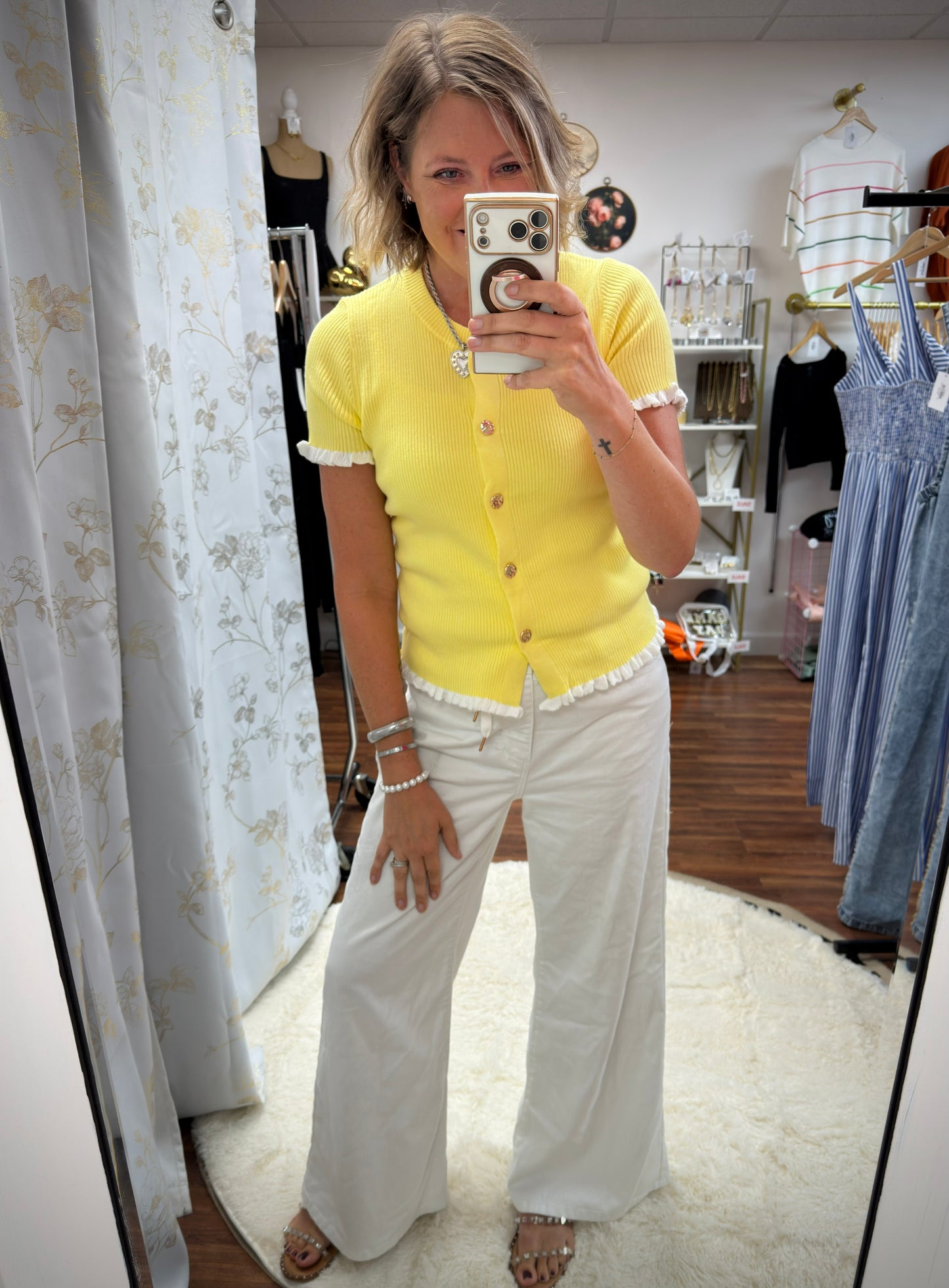Yellow Frill Detail Sweater