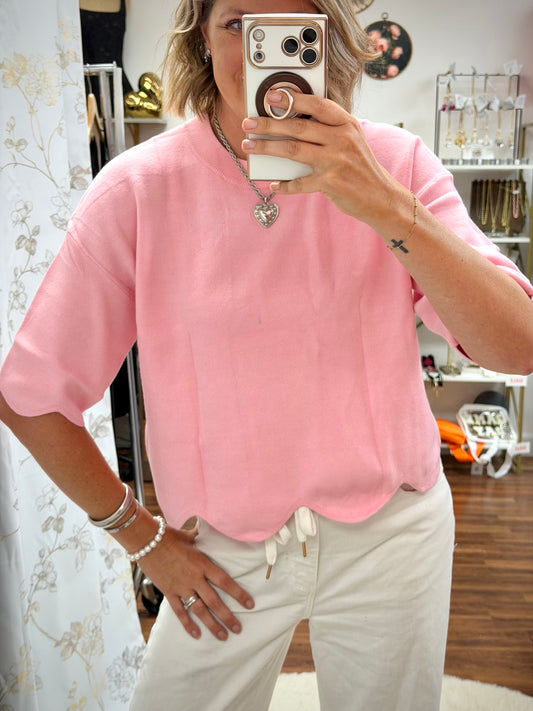 Pink Scallop Top