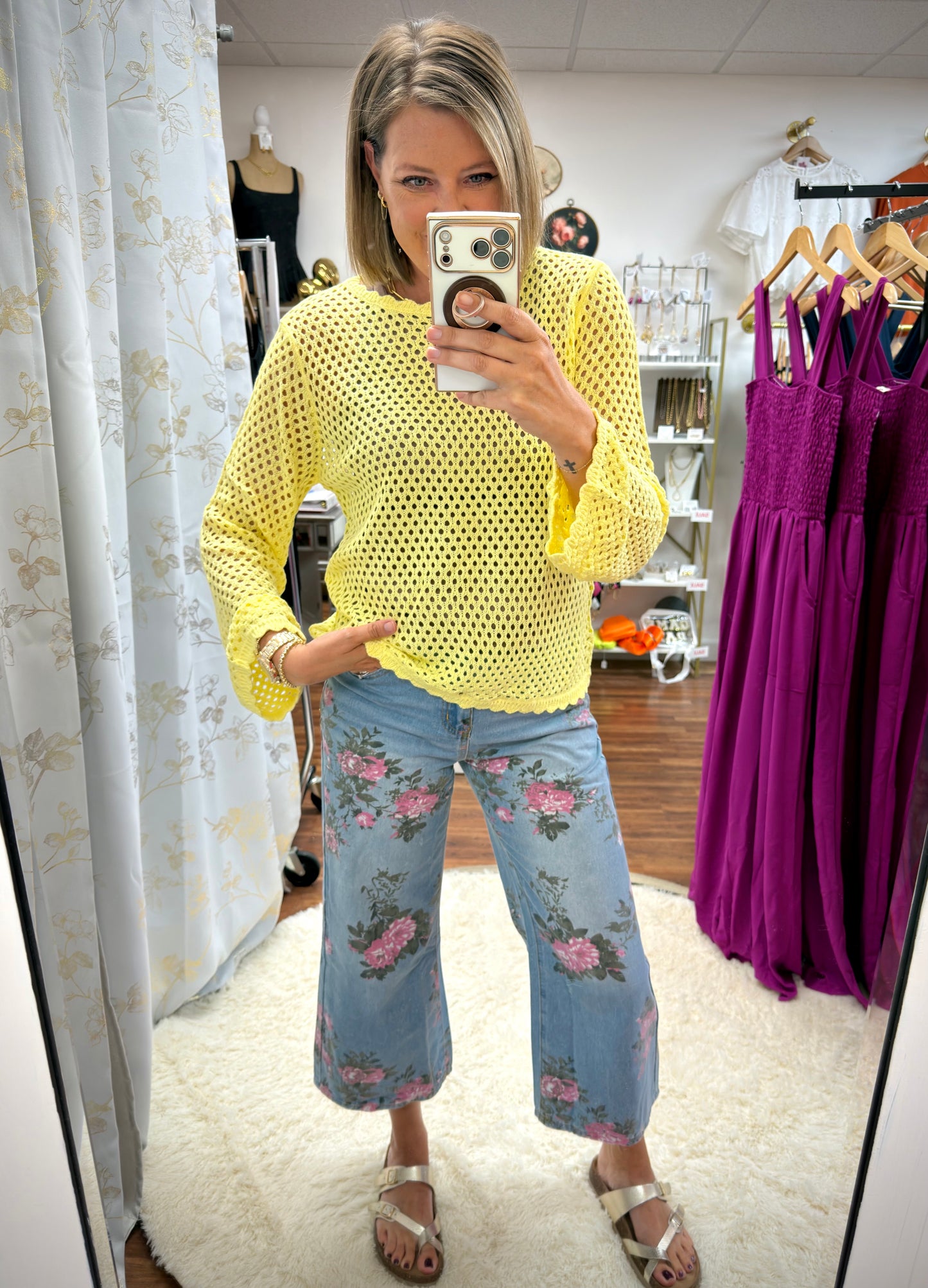 Floral Print Jeans