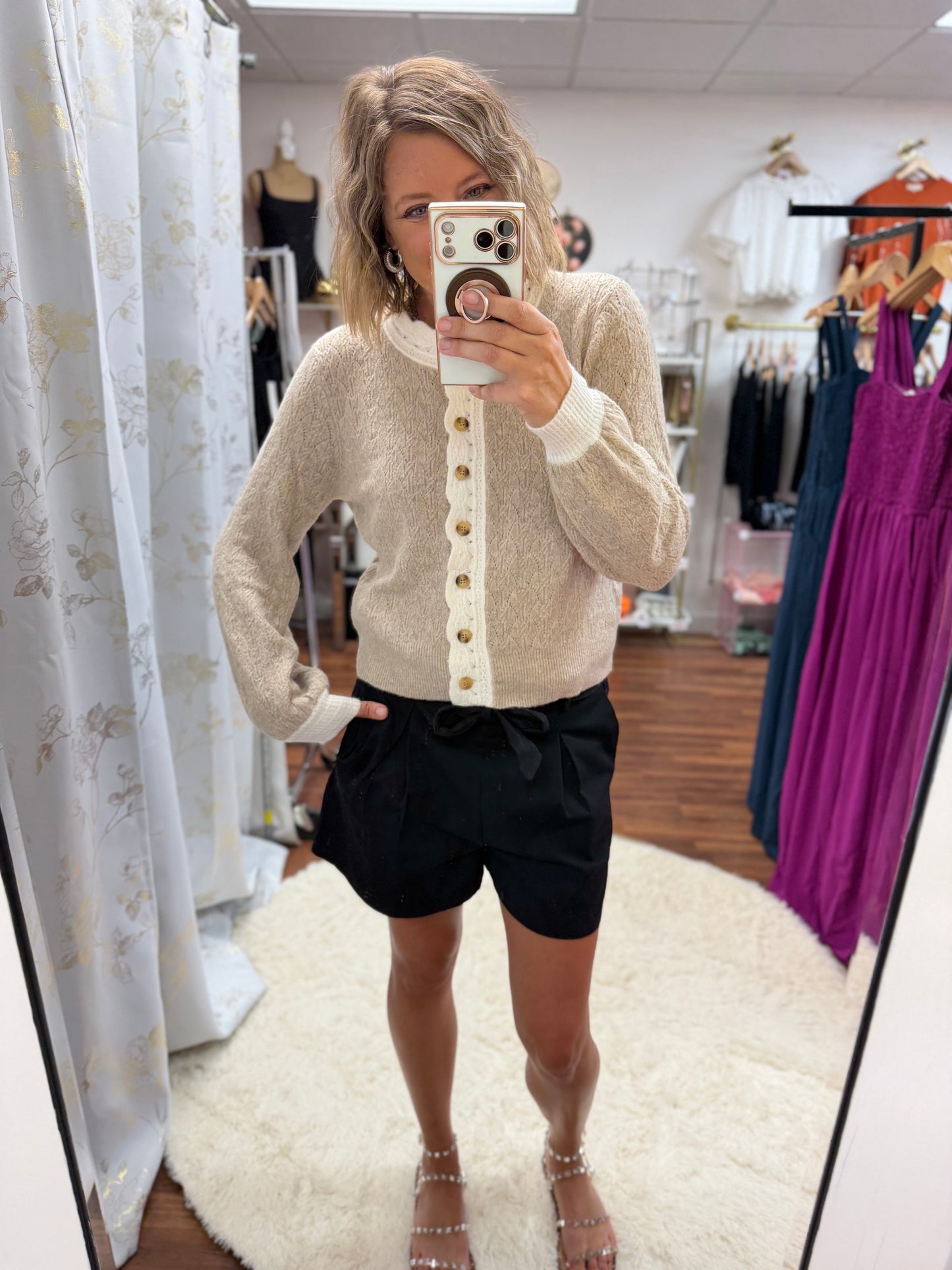Scallop Trim Cardigan