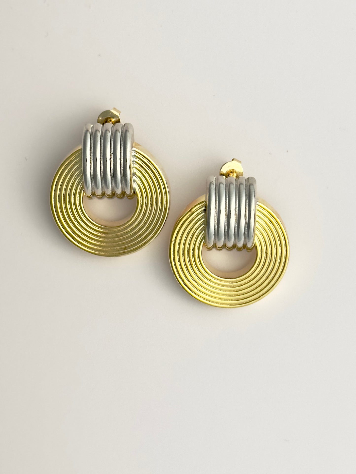 Two Tone Record Earrings