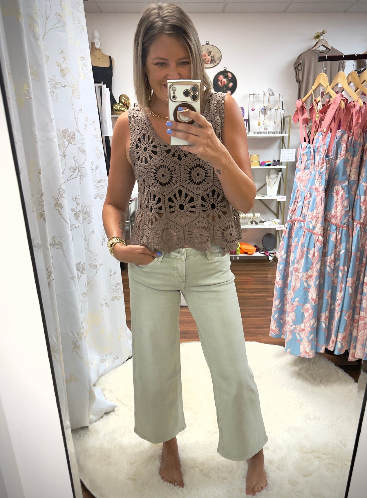 Vervet Low Rise Sage Green Jeans