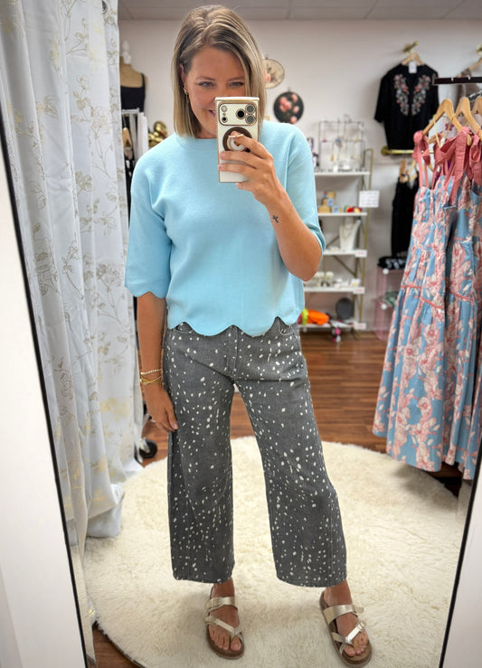 Blue Scallop Top