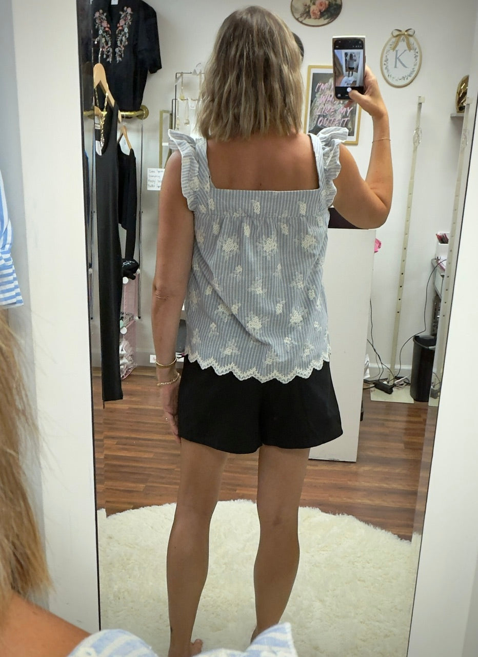 Sleeveless Embroidered Top