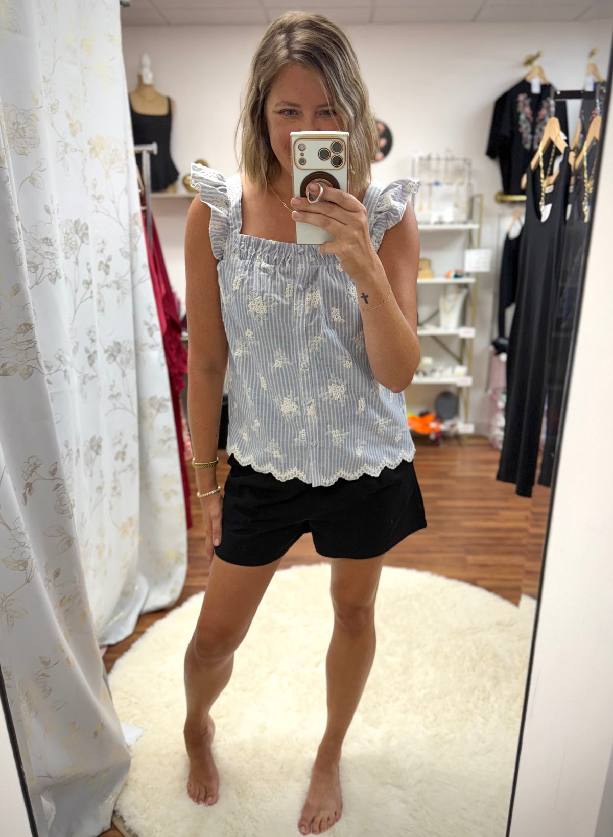 Sleeveless Embroidered Top