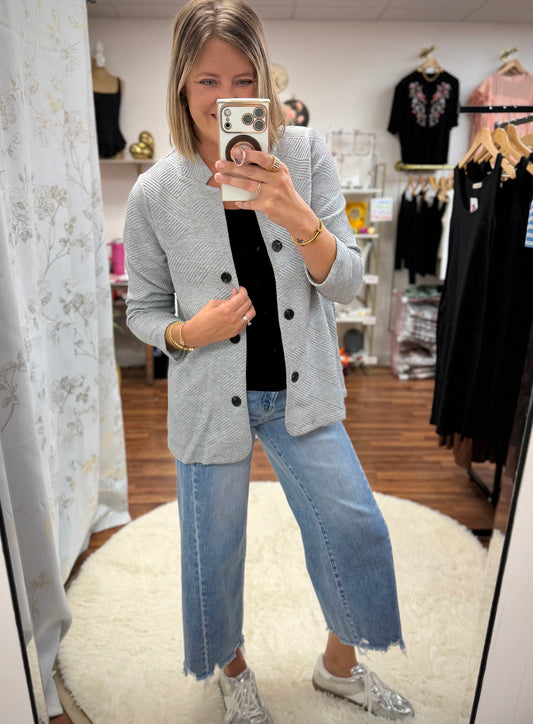 Grey Textured Blazer