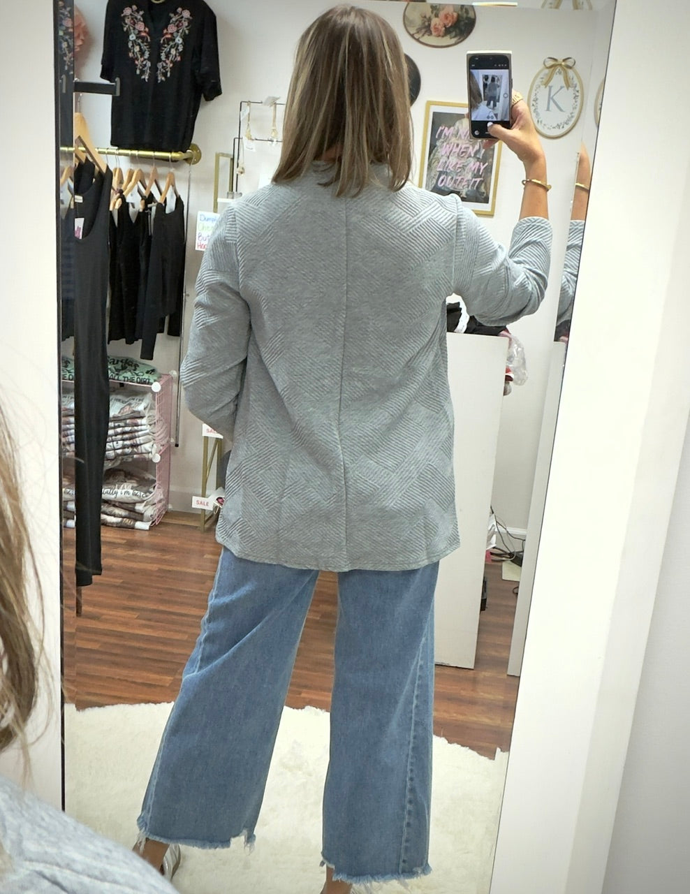Grey Textured Blazer