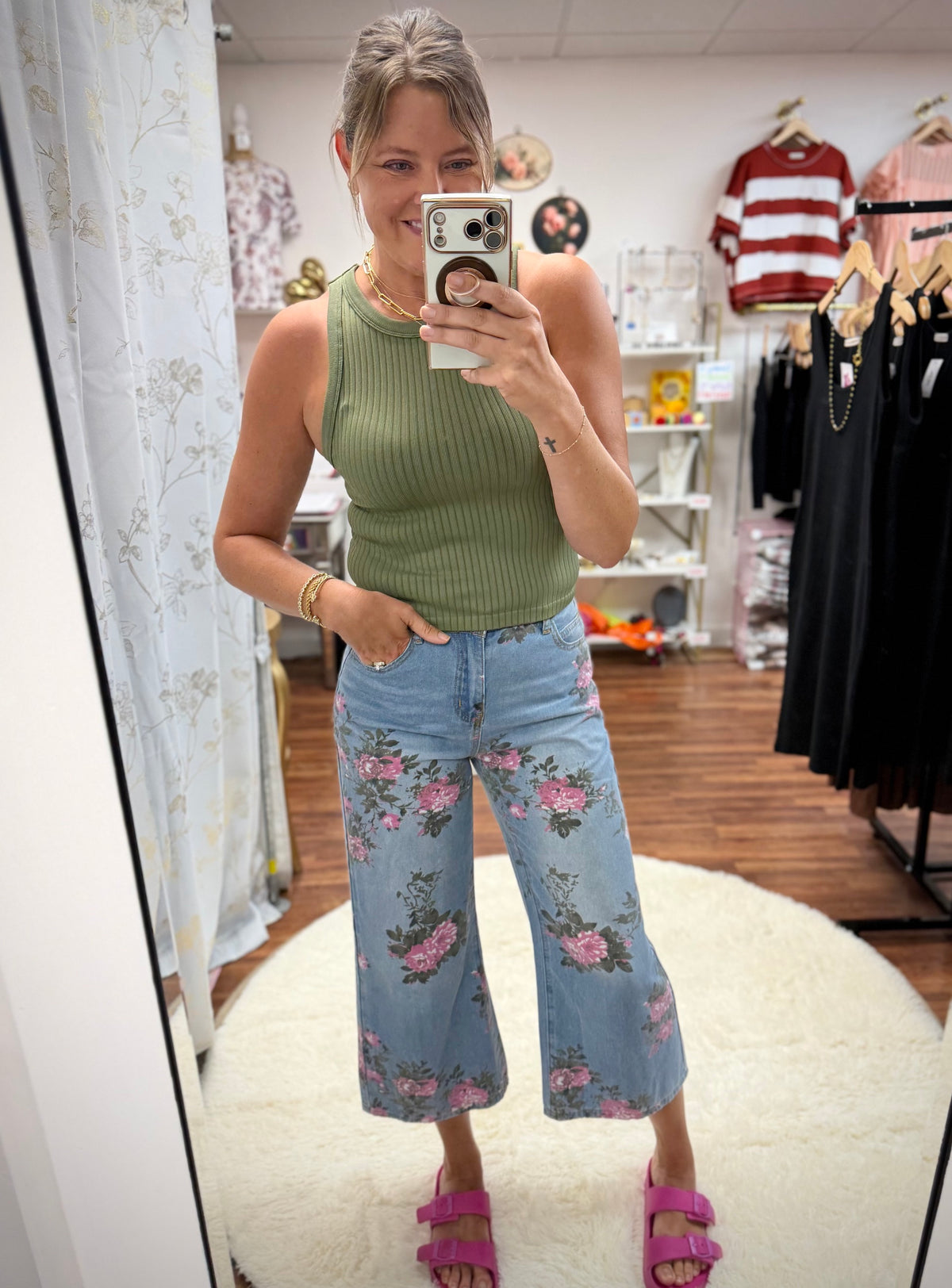 Ribbed Olive Crop Top