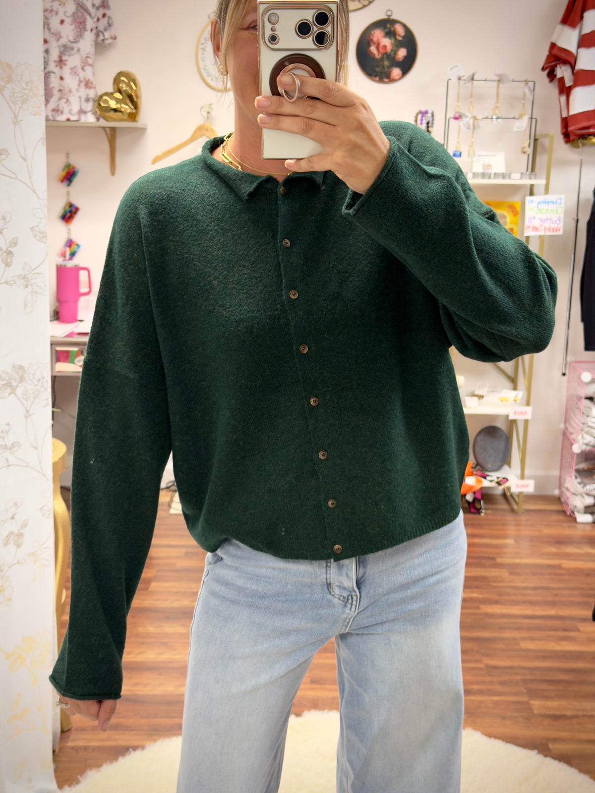 Hunter Green Cardigan