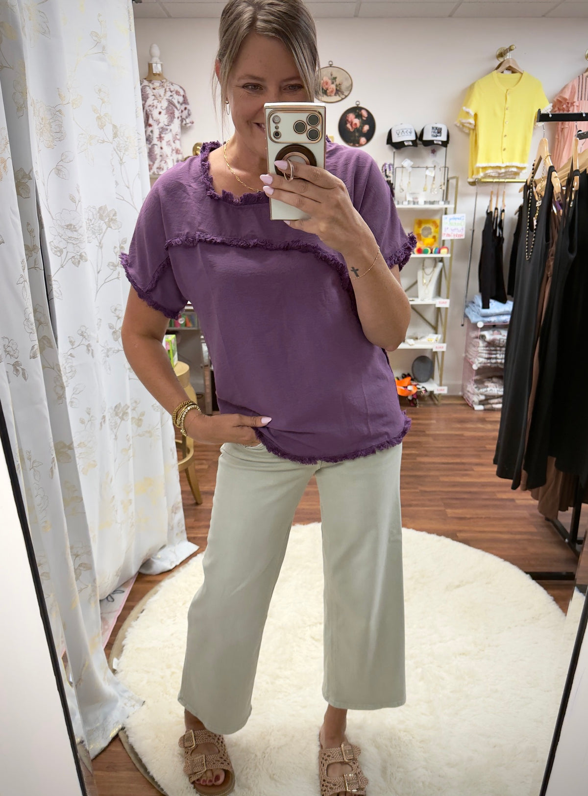 Purple Frayed Top