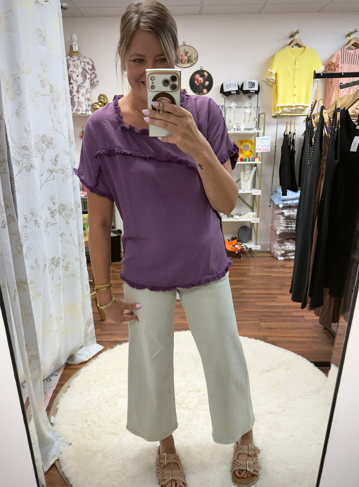 Purple Frayed Top