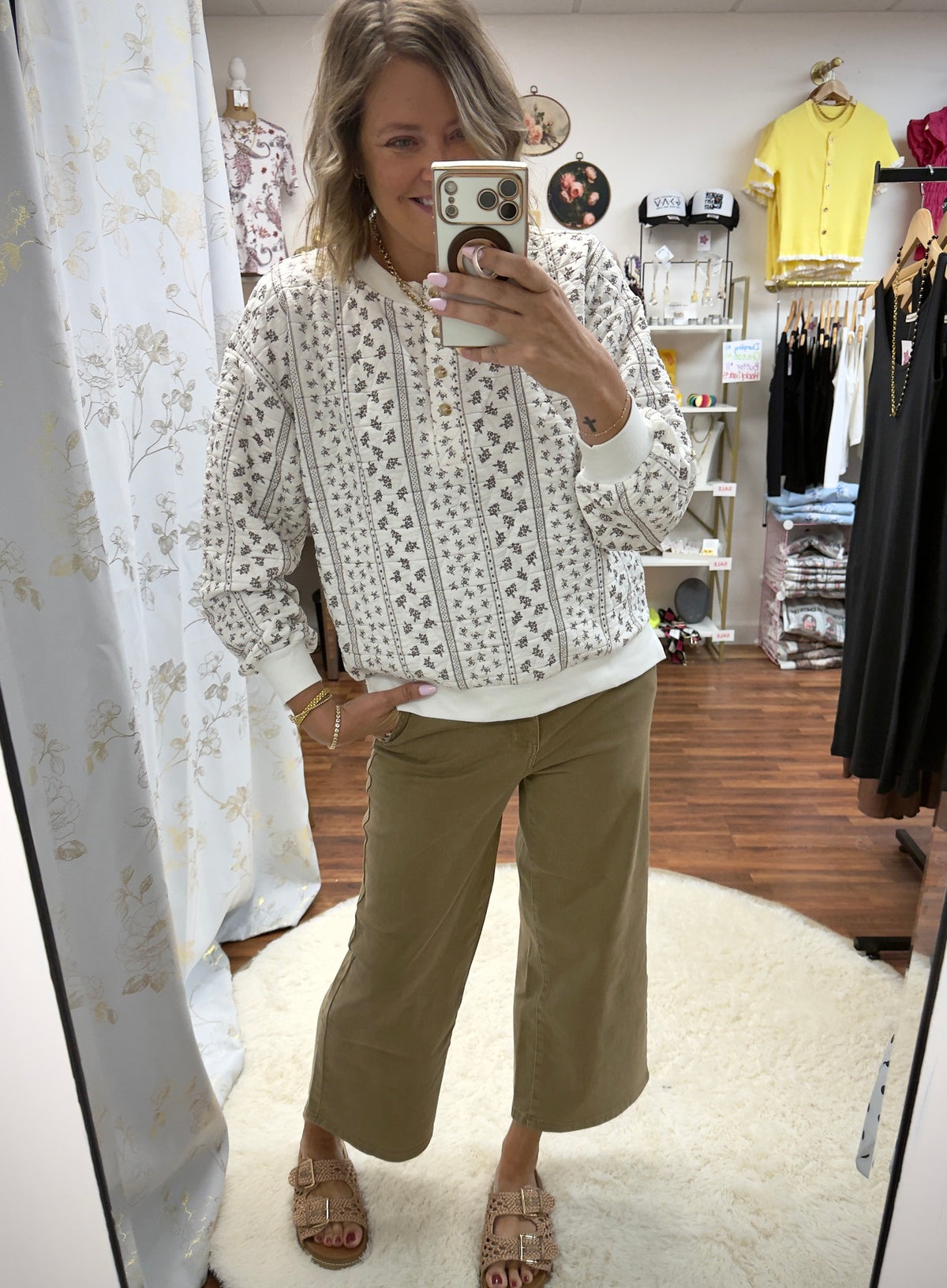 Quilted Floral Top