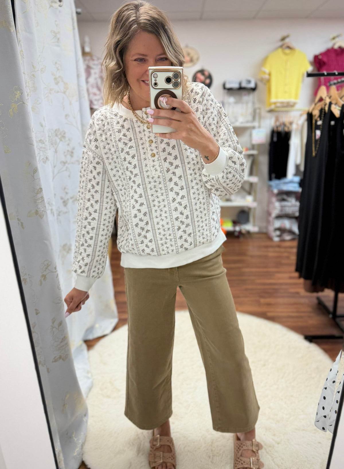 Quilted Floral Top