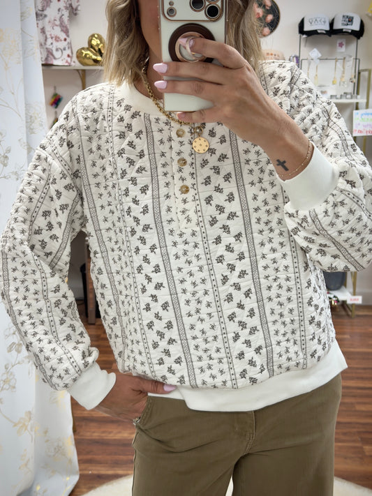 Quilted Floral Top