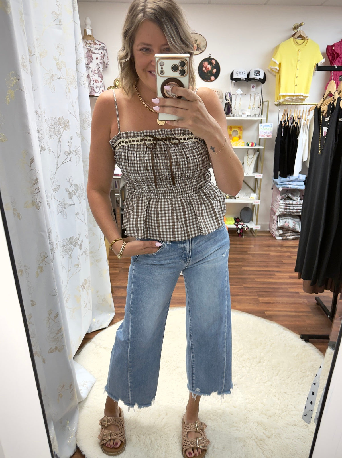 Smocked Gingham Tank FINAL SALE