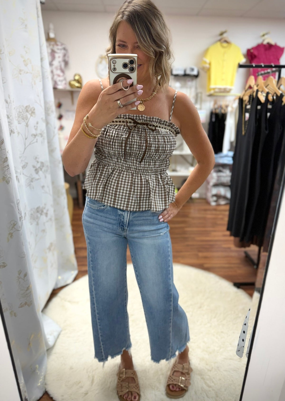 Smocked Gingham Tank FINAL SALE