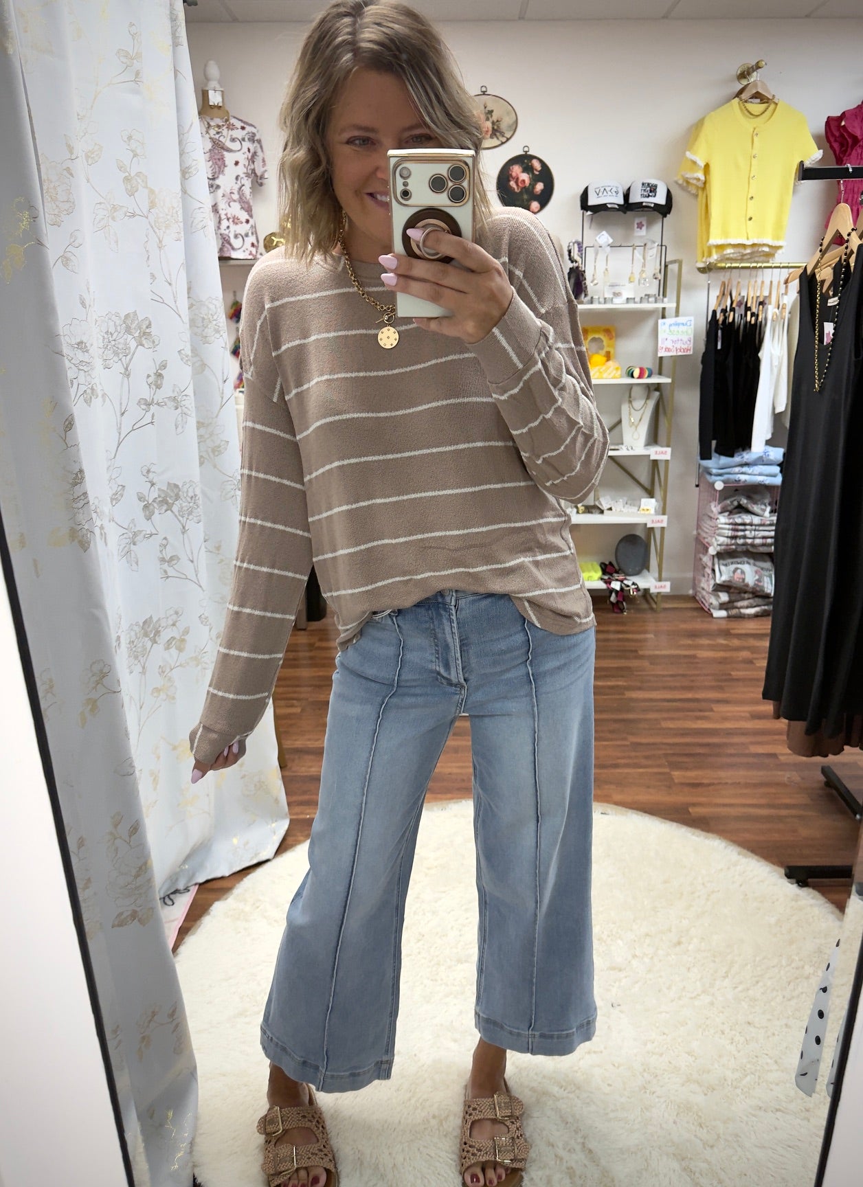 Mocha Striped Top